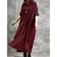 Women's Casual Dress Winter Dress Plain Dress Long Dress Maxi Dress Patchwork Split Outdoor Daily Going out Active Fashion Turtleneck Long Sleeve 2023 Loose Fit Black Wine Gray Color M L XL XXL 3XL