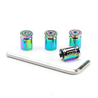 StarFire 4pcs Anti-Theft Tire Valve Caps - Sport Style Zinc Alloy Valve Stem Covers, Dust Proof and Decorative for Wheels