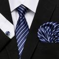 Men's Ties Pocket Square Cufflinks Sets Work Wedding Formal Style Classic Plaid Daily events