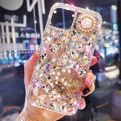 Phone Case For iPhone 17 Pro Max 17 Air 16 15 14 Pro Max Plus 13 12 11 Pro Max Mini Back Cover Bling Glitter Shiny Rhinestone Silica Gel Silicone