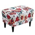 Floral Printed Stretch Ottoman Cover Spandex Elastic Stretch Rectangle Folding Storage Covers Removable Footstool Protect Footrest Covers