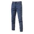 Men's Jeans Trousers Dark Wash Jeans Denim Pants Pocket Straight Leg Plain Comfort Breathable Outdoor Daily Going out Cotton Blend Fashion Casual Black White Micro-elastic