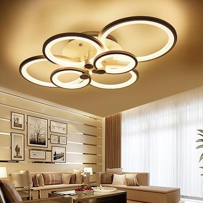 60/80/95 cm Chandelier Dimmable Ceiling Light LED Geometric Shapes Flush Mount Lights Metal Layered Modern Style Linear Painted Finishes 110-120V 220-240V