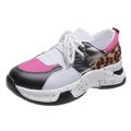 Women's Sneakers Plus Size Fantasy Shoes Wedge Sneakers Outdoor Daily Color Block Summer Wedge Heel Round Toe Fashion Sporty Casual Running Tennis Shoes Walking PU Leather Polyester Lace-up Leopard