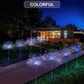 1 Pack Solar Firework Light Outdoor, IP65 Waterproof Solar Garden Flower Lights With 8 Lighting Modes, Decorative Fairy Lights With Stake, Halloween Decorations Lights Outdoor For Yard Patio Garden