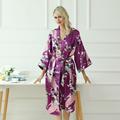 Women's Robes Gown Bathrobes Pure Color Simple Comfort Home Party Wedding Party Spandex Gift Long Sleeve Belt Included Spring Summer Navy Blue
