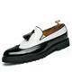 Men's Loafers Slip-Ons Tassel Loafers Leather Loafers Walking Business Casual Office Career Party Evening Plush Warm Loafer Black White Red Spring Fall