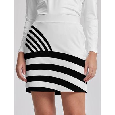 Women's Golf Skirts 19inch Pickleball White Skirt Bottoms Stripe Stripes Fall Winter Ladies Golf Attire Clothes Outfits Wear Apparel