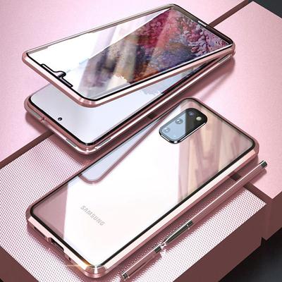 Phone Case For Samsung Galaxy S25 S23 S22 S21 Ultra Plus S20 Full Body Case Magnetic Adsorption Full Body Protective Double Sided Camera Lens Protector Transparent Tempered Glass Metal