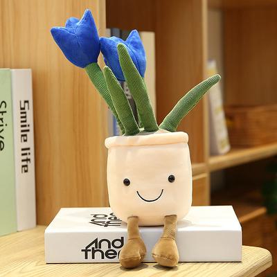 Creative Home Decoration Simulation Plant Tulip Succulent Doll Plush Toy Flower Potted Plant Decoration Cloth Doll