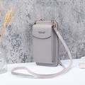 Women's Wallet Mobile Phone Bag PU Leather Office Daily Embossed Solid Color Light Blue Light Gray Lake blue
