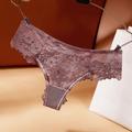 Womens Underwear Lace Hollow Out Hipster Panties Solid Color T Back Low Waist Ladies Briefs