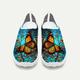 Women's Sneakers Print Shoes Animal Print Plus Size Outdoor Daily Travel Color Block Butterfly 3D Flat Heel Casual Comfort Minimalism Walking Mesh Blue