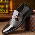 Men's Oxfords Loafers Slip-Ons Dress Shoes Plus Size Leather Loafers Vintage Classic British Wedding Daily Office Career Patent Leather Brown punch Black punch Black Summer Fall