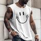 Men's Vest Top Sleeveless T Shirt for Men Graphic Smile Face Crew Neck Clothing Apparel 3D Print Daily Sports Cap Sleeve Print Fashion Designer Muscle