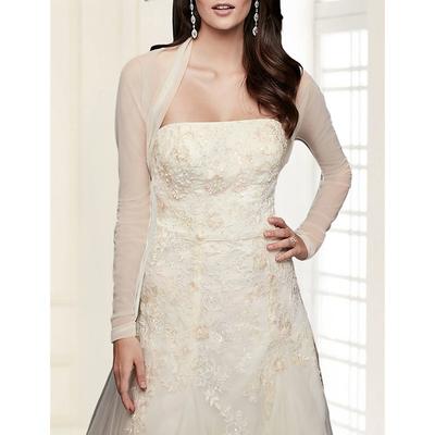 Shawls Women's Wrap Bridal's Wraps Pure Bridal Long Sleeve Tulle Wedding Wraps With Pure Color For Wedding Fall dress to impress 2025