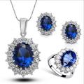 1 set Stud Earrings Pendant Necklace For Women's Party Holiday Rhinestone Glass Alloy Classic / Band Ring