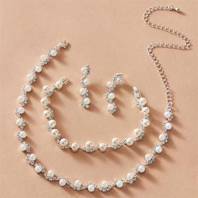 1 set Jewelry Set For Women's Anniversary Gift Prom Imitation Pearl Rhinestone Plaited Wrap Ball / Beach