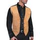 Men's Vest Gilet Daily Wear Vacation Going out Vintage Fashion Spring Fall Button Front Pocket Polyester Comfortable Plain Single Breasted V Neck Regular Fit Black Yellow Brown Vest