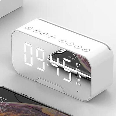LED Dual Alarm Clock Wireless FM Radio Dimmer Phone Holder With Speaker Bluetooth 5.0 Mirror Clock Home Office Phone Supplies