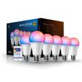6pcs 4pcs 2pcs 10W Smart WiFi LED Light Bulb RGBCCT Color Changing A19 A60 Dimmable Work with Alexa and Google Home Without Hub