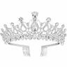 Crystal Tiara Crown for Women Prom Queen Crown Quinceanera Pageant Crowns Princess Crown Rhinestone Crystal Bridal Crowns Tiaras for Women Silver Gold Color