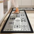 Bathroom Mat, Kitchen Rugs, Anti-Fatigue Kitchen Mat Natural Comfort Standing Waterproof PVC Mats Thick Leather Carpet for Laundry Office Sink