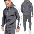Men's Tracksuit Sweatsuit 2 Piece Full Zip Casual Spring Long Sleeve High Waist Thermal Warm Breathable Soft Fitness Gym Workout Running Sportswear Activewear Color Block TZ2 TZ3 TZ4