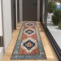 Bohemian Rug Runner Carpet Entrance Mat for Household Use Short Plush Tpr Anti Slip Water Washed Bottom Long Strip Carpet Mat