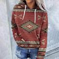 hoodies for women pullover graphic,womens long sleeve hoodie aztec geometric print drawstring color block hooded sweatshirt pullover tops with pockets