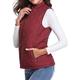 Women's Quilted Vest Crop Sleeveless Winter Coat Lightweight Puffer Gilet Warm Windproof Outerwear with Pockets Zip up Fall Street Casual Jacket Light Blue claret Sea Blue