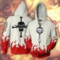 One Piece Outerwear Zip-Up Hoodie Anime Front Pocket Graphic Outerwear For Couple's Men's Women's Adults' 3D Print Party Casual Daily