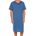 Men's Pajamas Loungewear Sleepwear Nightshirt 1 PCS Pure Color Fashion Comfort Soft Home Bed Polyester Breathable V Wire Short Sleeve Basic Fall Spring Black Blue