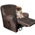 Stretch Recliner Cover Reclining Sofa Cover 1 Seater Armchair Couch Slipcover with Side Pocket, Anti-cat Scratch Furniture Protector for Kids, Pets, Dogs, Cats