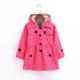 Kids Girls' Trench Coat Long Sleeve Thickened windbreaker - rose red polka dots Thickened windbreaker - thickened khaki Thickened windbreaker-patterned khaki Solid Color Graphic Button Spring Fall