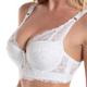 Women's Lace Bras Padded Bras Underwire Bras Detachable Straps 3/4 Cup V Neck Breathable Push Up Lace Pure Color Hook Eye Date Valentine's Day Casual Daily Polyester Sexy 1PC White Black / 1 PC