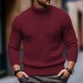Men's Sweater Pullover Sweater Jumper Turtleneck Sweater Pullover Ribbed Cable Knit Knit Knitted Plain Turtleneck Keep Warm Casual Daily Wear Vacation Clothing Apparel Fall Winter Camel Black M L XL