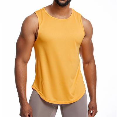 Men's Tank Top Fitness Tank Tank Undershirt Crew Neck Sleeveless Sport Casual Daily Gym Breathable Soft Plain Black Yellow Activewear Fashion Basic
