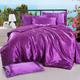 Ice Silk Four-piece Set Four-piece Set Pure Color Silk Satin Fitted Sheet Bedding