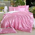 Ice Silk Four-piece Set Four-piece Set Pure Color Silk Satin Fitted Sheet Bedding