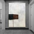 Handmade Hand Painted Oil Painting Wall Modern Large Minimalist Beige Diptych Paintings On Canvas Abstract Set Of 2 Paintings In Beige And Brown Colors Original Decor No Frame Unstretched