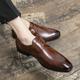 Men's Oxfords Brogue Walking Casual Daily Leather Comfortable Booties / Ankle Boots Loafer Black A Brown A Black Spring Fall