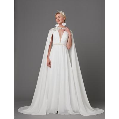 Sleeveless Capes Chiffon Wedding / Party / Evening Women's Wrap With Beading / Appliques / Paillette