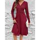 Women's Black Dress Casual Dress A Line Dress Midi Dress Knot Front Date Streetwear V Neck Long Sleeve Black Wine Blue Color