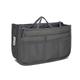 Practical Dual Handbag Purse Nylon Dual Organizer Insert Cosmetic Storage Bag Black