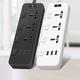 Independent switch Power Strip Surge Protector 3AC Outlets and USB C Charging Ports 6 feet long extension cord for Home Office