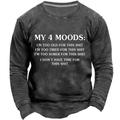 Mens Graphic Hoodie Letter Prints Funny Cool Daily Classic 3D Sweatshirt Pullover Holiday Going Out Streetwear Sweatshirts Brown Army Green Dark Blue 4 Moods Cotton
