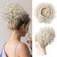 Messy Bun Hair Piece Curly Lightweight Fluffy Drawstring Updo Hair Bun for Short Thin Hair Hair Loss Natural Soft Clip in Hair Extensions Ponytail Synthetic Hairpiece Golden Blonde