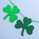 10pcs St. Patrick 's Day Decorations Green Clover Banner Hanging Shamrock Decorations, For Saint Patrick's Day Lucky Irish Party Supplies, Green And Light Green Color Hanging Decor