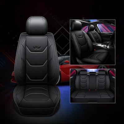 5 Seat Full Set Luxury Universal 5D PU Leather Front Car Seat Cover, Waterproof, Breathable Seat Protector Mat